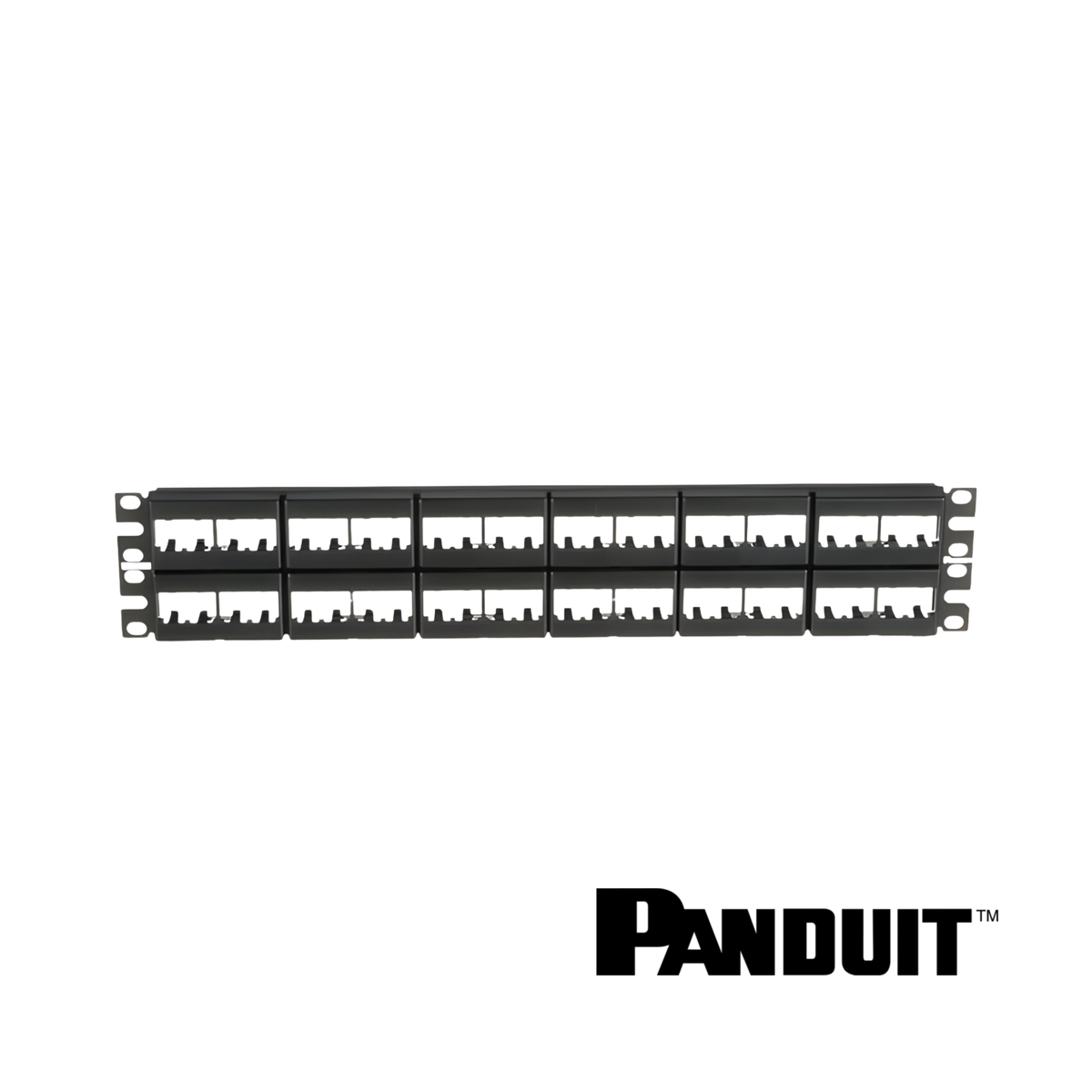 Image of PANDUIT Mini-Com® Modular 48-Port Patch Panel | Unloaded | 2RU (PT-CPP48WBLY)