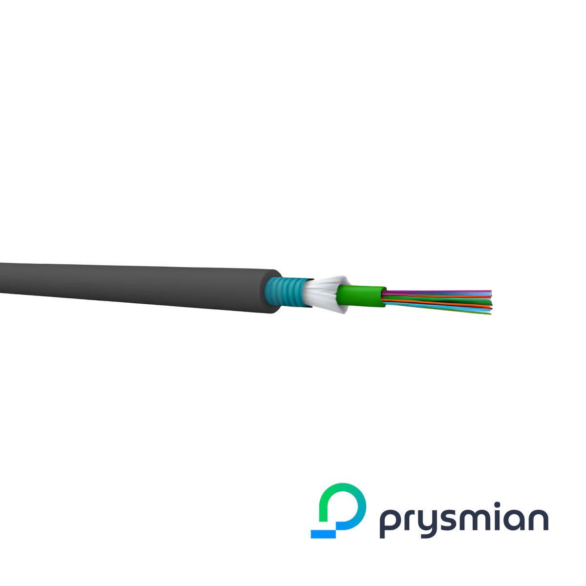 Prysmian OM3 12 Core Loose Tube Cable, CST Armour, B2ca, Black