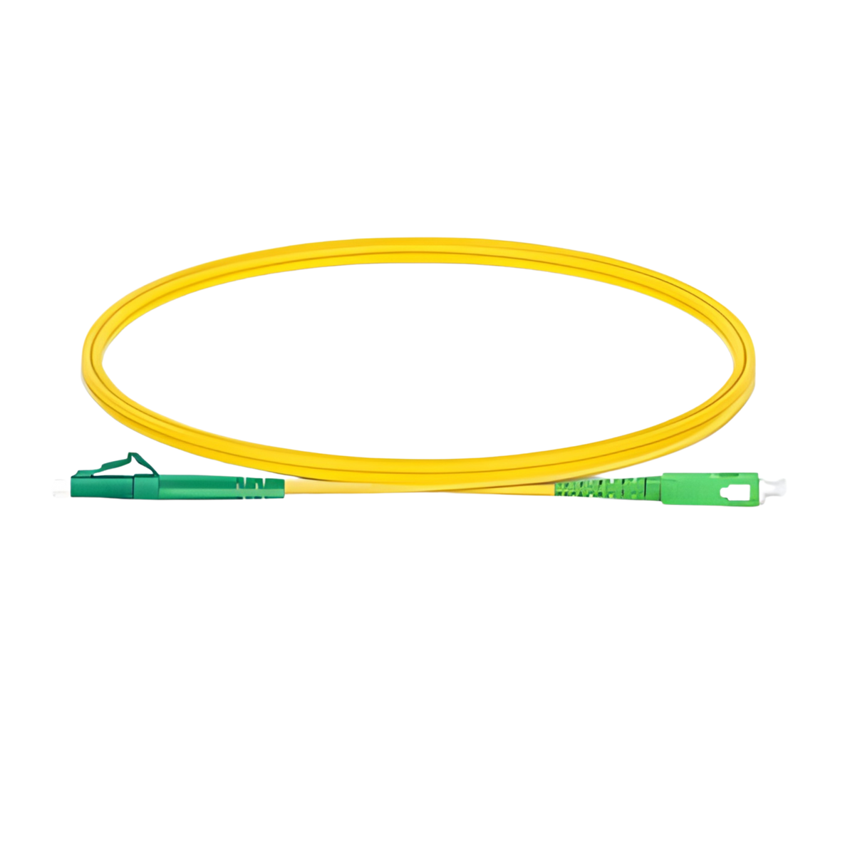 Image of NENCO OS2 FC Fibre Optic Patch Lead | Yellow (LCA-SCA SM Simplex APC (0.5m-20m) Patch Cords)