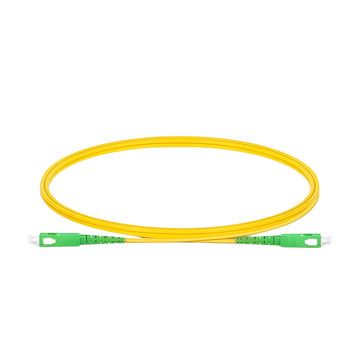 Image of NENCO OS2 FC Fibre Optic Patch Lead | Yellow (SCA-SCA SM Simplex APC  Patch Cords)